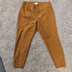 Old Navy Mustard Suede-Like Stevie Leggings